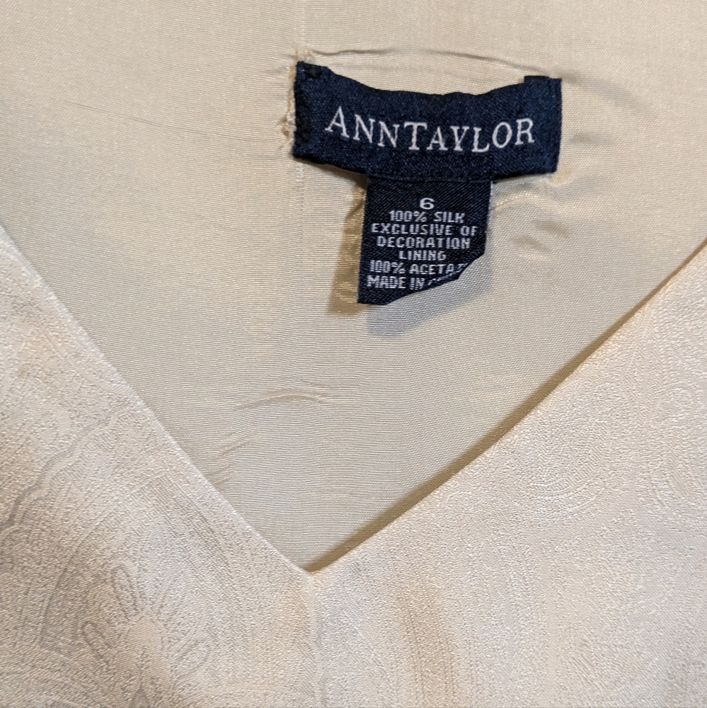Silk Ann Taylor Cream Top - Picture 5 of 5